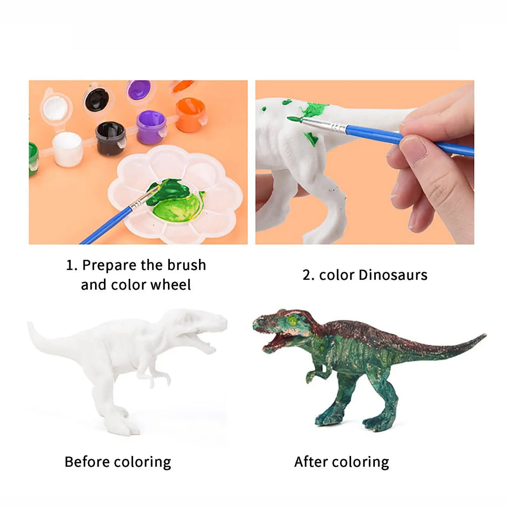 DIY Dinosaur Painting Kit – 3D Figures & Paint Set
