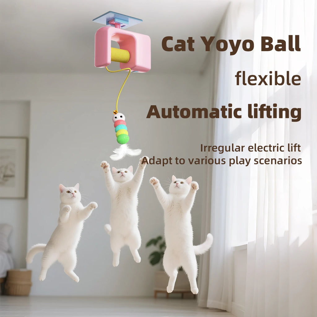 Cats Toys Pet Stress Relief Rechargeable Interactive Hanging Door Automatic Electric Flying Bird Cat Toy for Hunt Elastic Rope