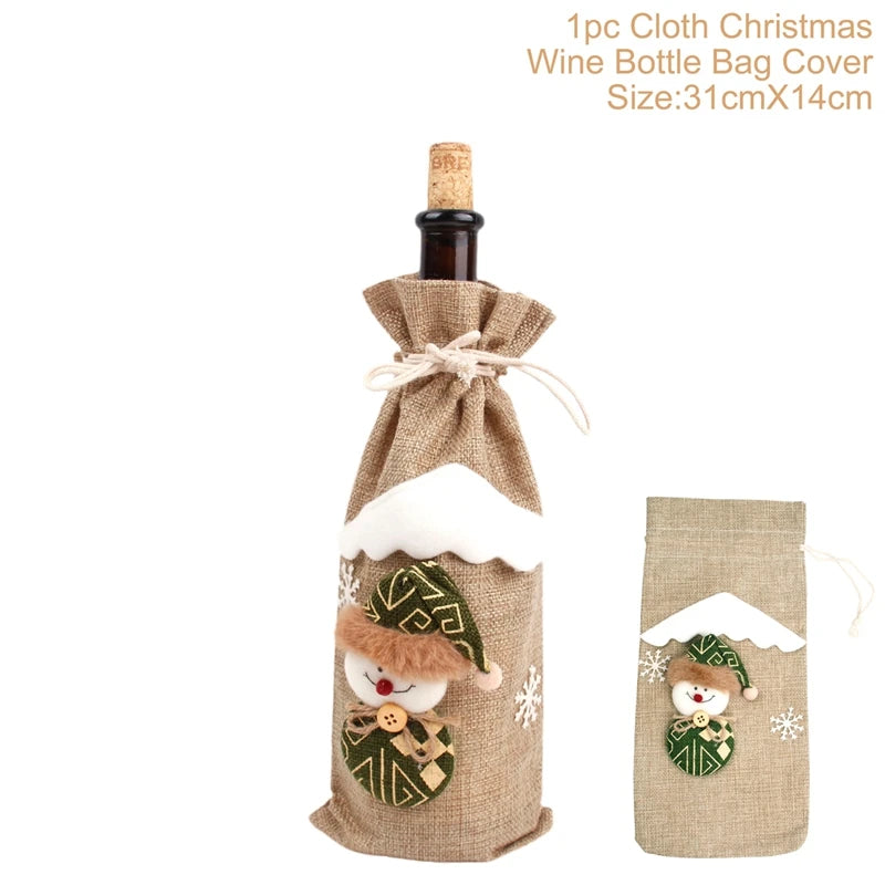 Christmas Wine Bottle Cover Festive Holiday Table Decor