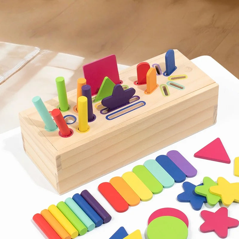 Wooden Geometric Shapes Toy – 3D Sorting Game