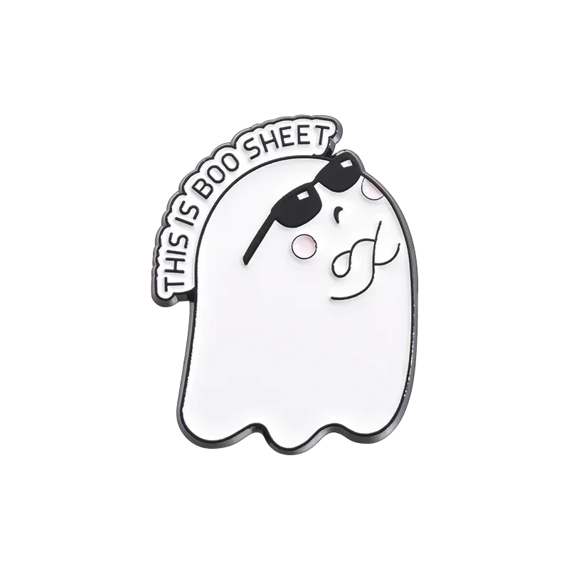 Halloween Punk Ghost Collected Enamel Pin Custom Spooky Boo With Black Cat Brooches Clothes Lapel Badge Jewelry Gift for Friends