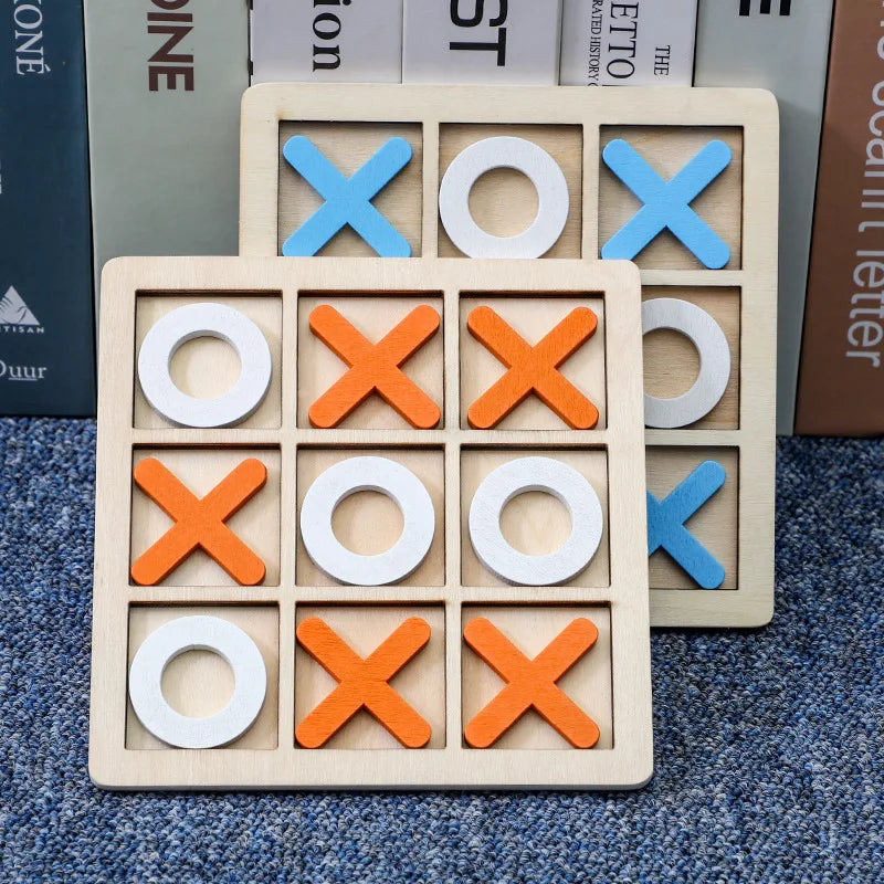 Wooden Tic Tac Toe Game – Portable Family Board Game