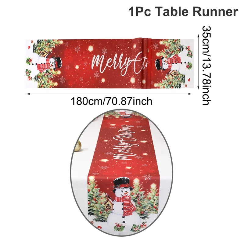 Santa Claus Christmas Table Runner – Holiday Table Decor