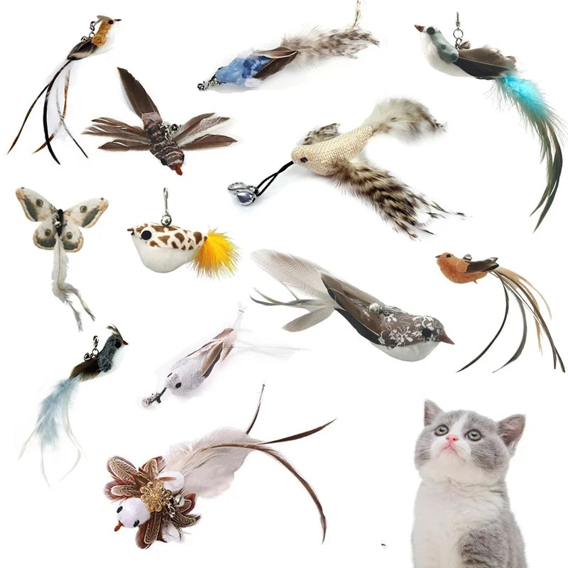 Feather Cat Wand Toy – Interactive Teaser with Bell
