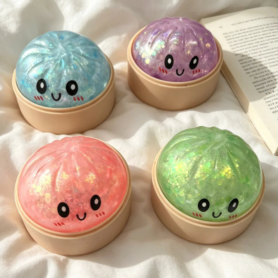Glitter Dumpling Squishy Toy Colorful Rebound Fidget
