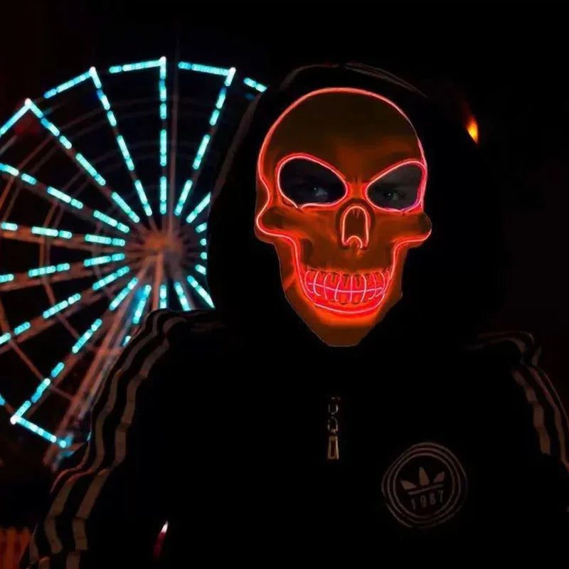 LED Skull Mask – Glowing Halloween Horror Costume