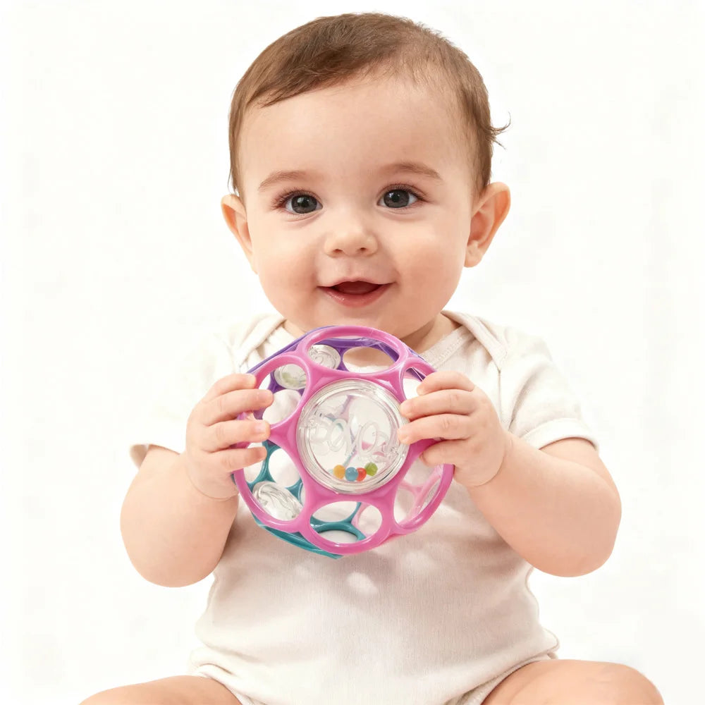Baby Grasping Ball Rattle – Soft Sensory Bell Toy