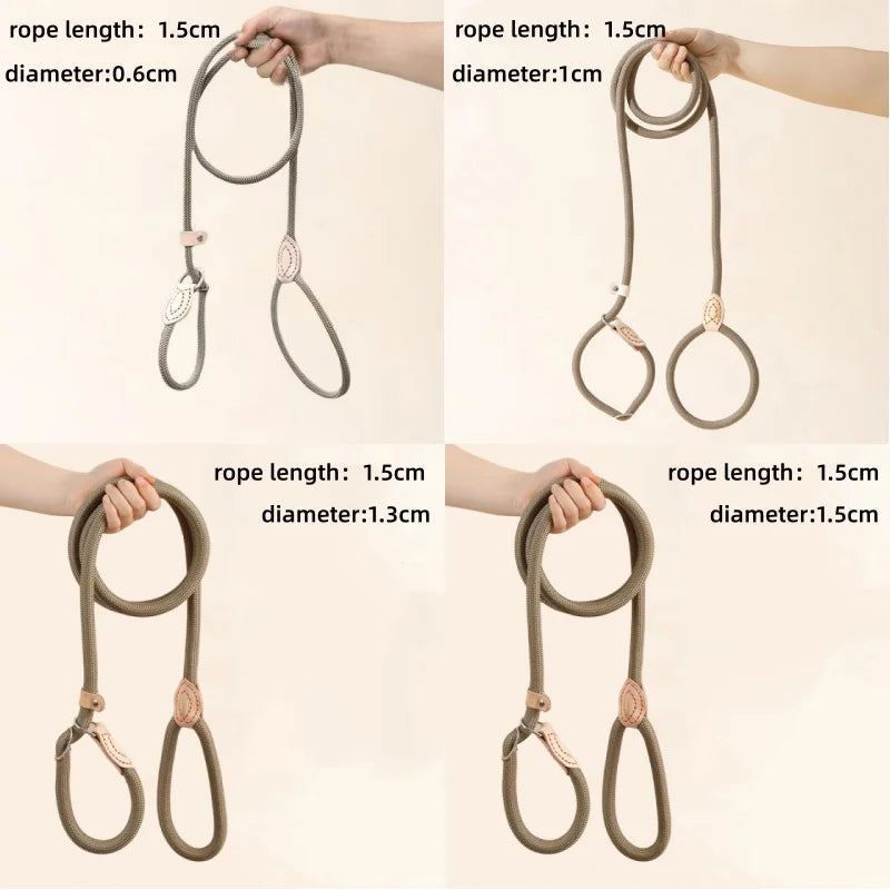 Dog Slip Lead Leash – Adjustable Braided Rope for Small Dogs