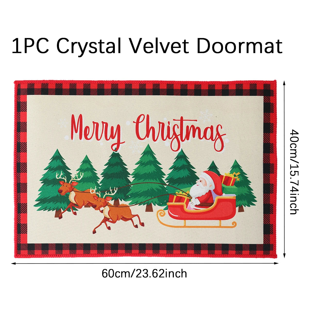 Christmas Door Mat Santa Claus Merry Christmas Home Decor