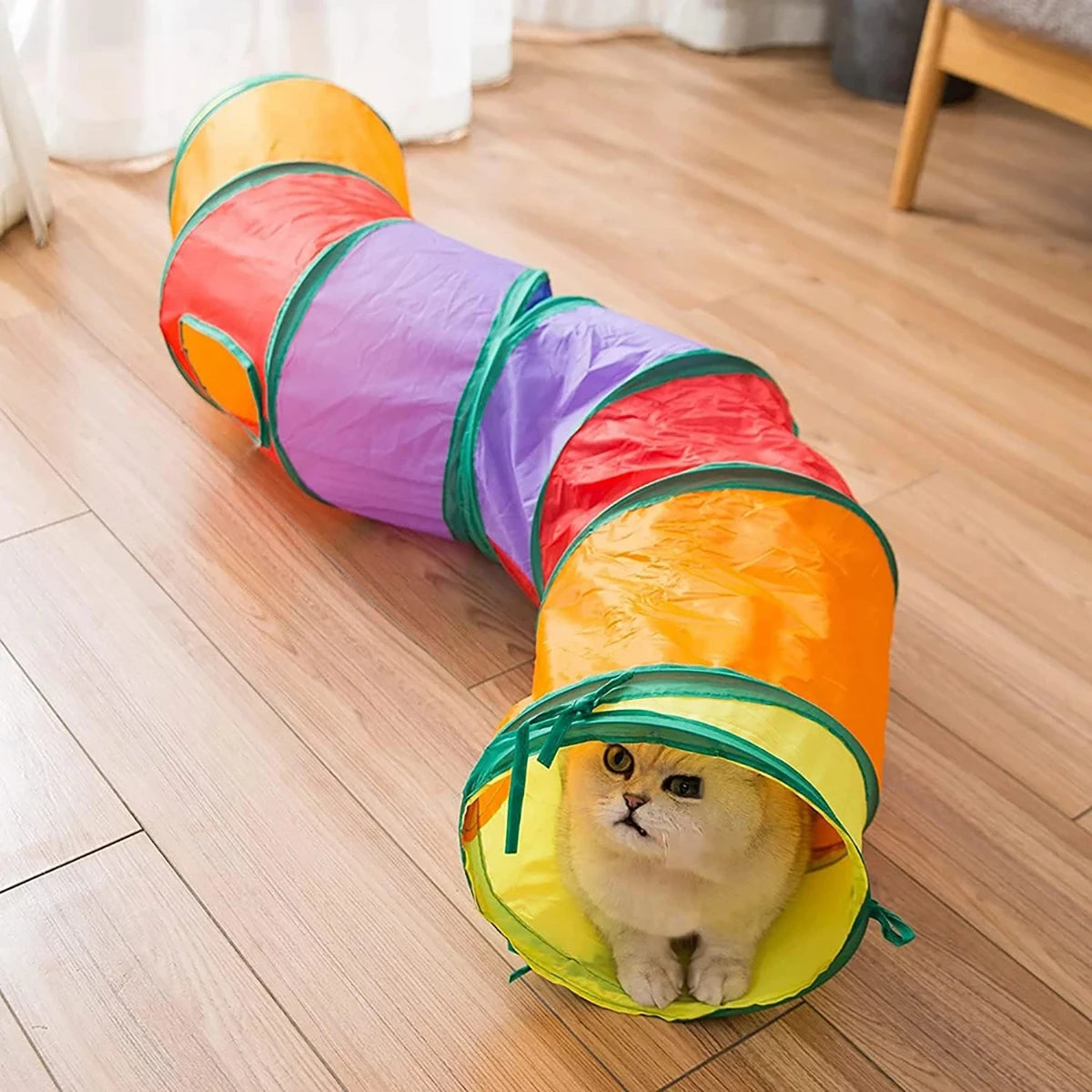 Foldable Cat Tunnel Toy for Indoor Play and Hiding