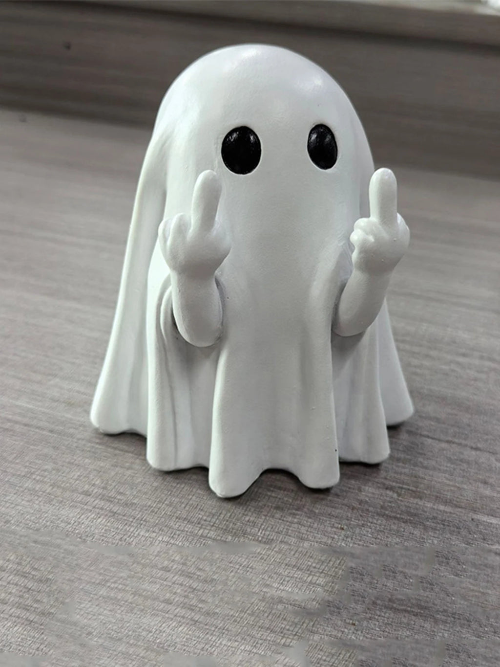 Funny Middle Finger Ghost Statue for Halloween Home Decor