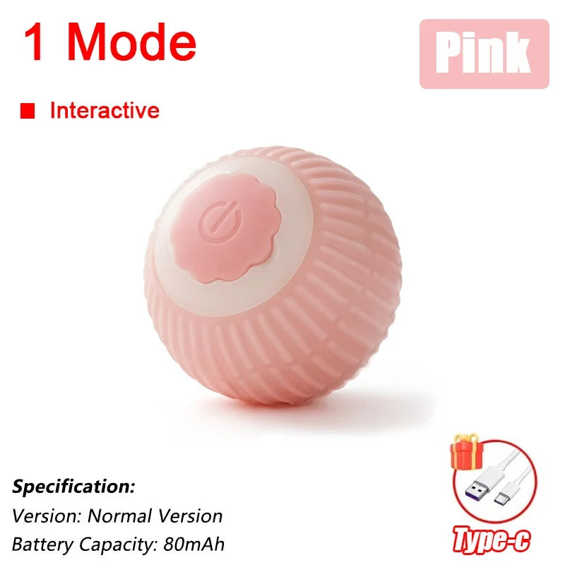 Interactive Cat Ball Toy, Rechargeable Automatic Rolling Pet Toy