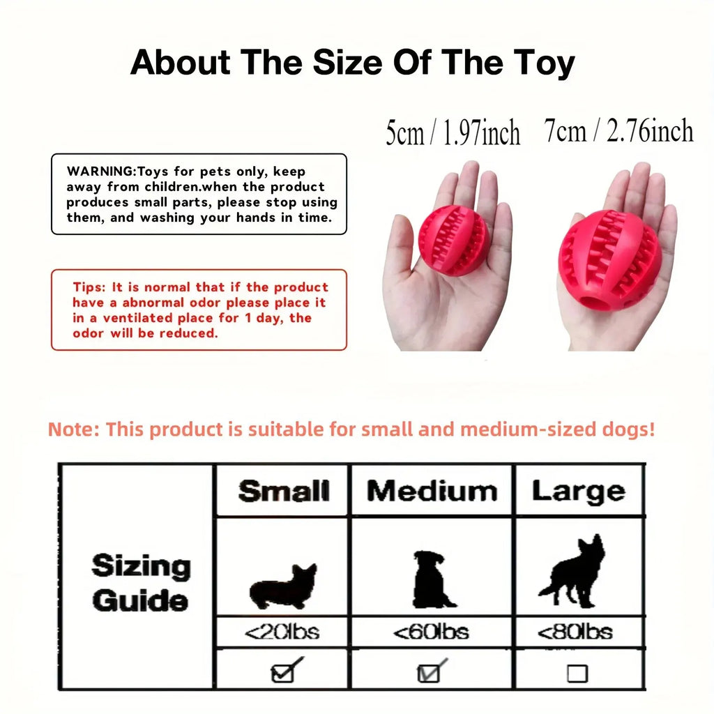 Rubber Dog Treat Ball – Chew Toy for Teeth Cleaning