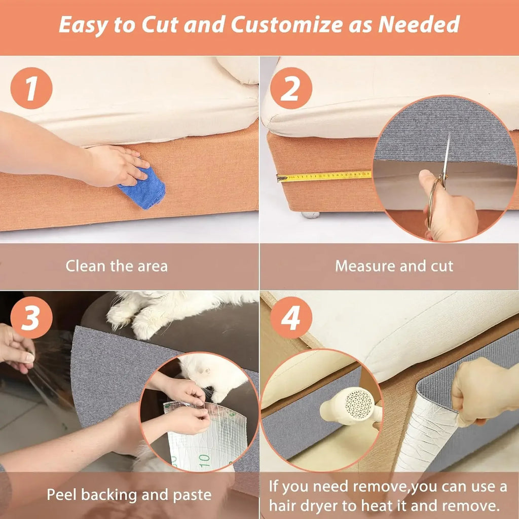 Self-Adhesive Cat Scratching Mat for Sofa and Furniture