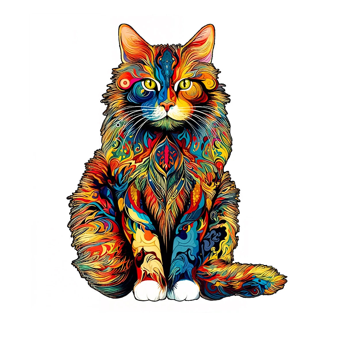 Cat Pattern Wooden Puzzle – Irregular Animal Jigsaw