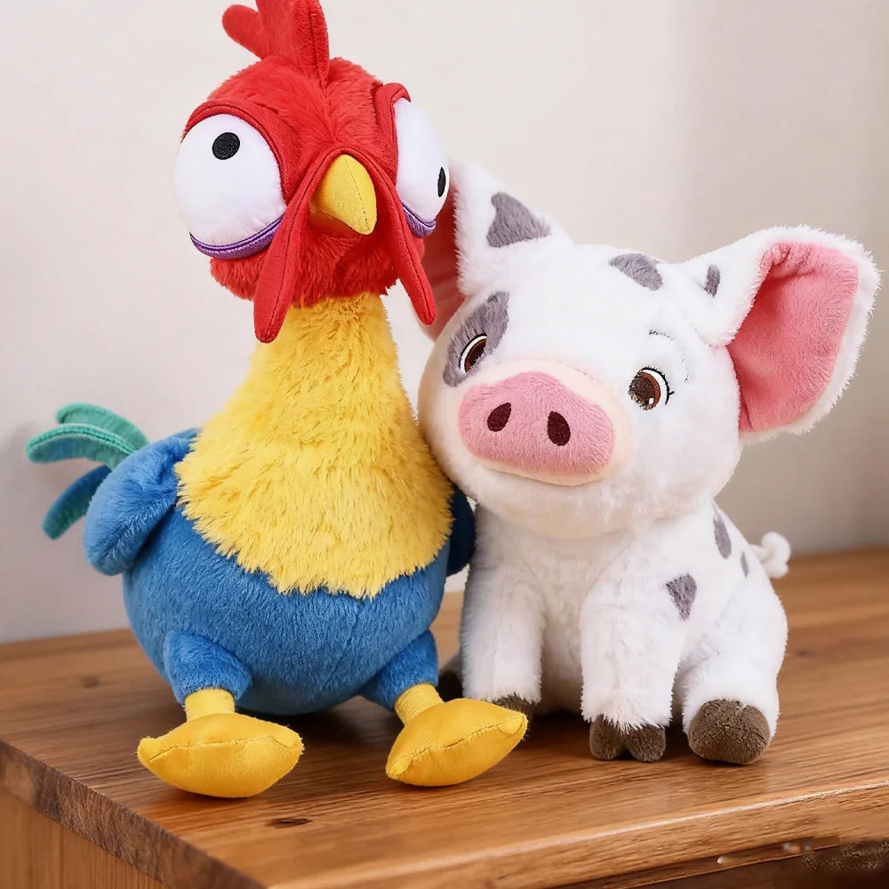 Cute Pig and Rooster Plush Toys, Soft Stuffed Animal Decor
