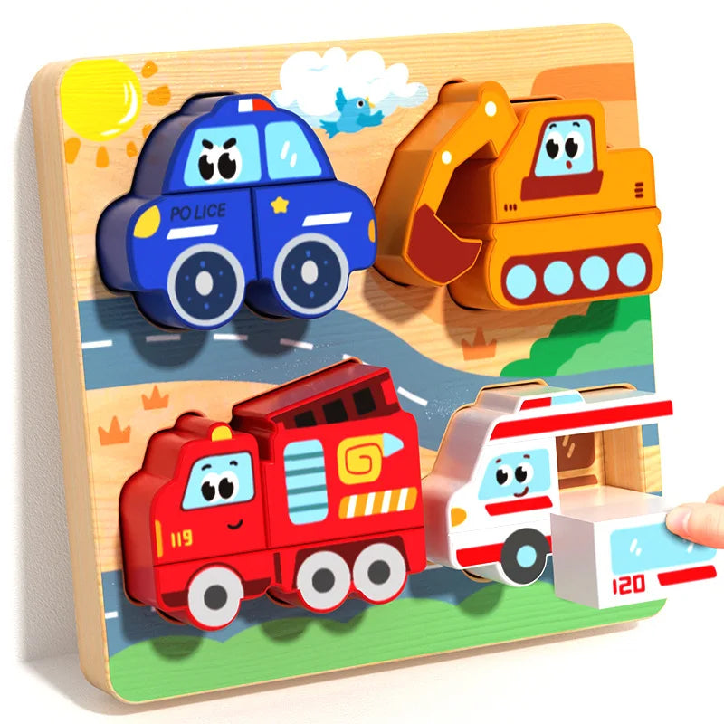 Wooden Building Blocks – Montessori Shape Matching Puzzle