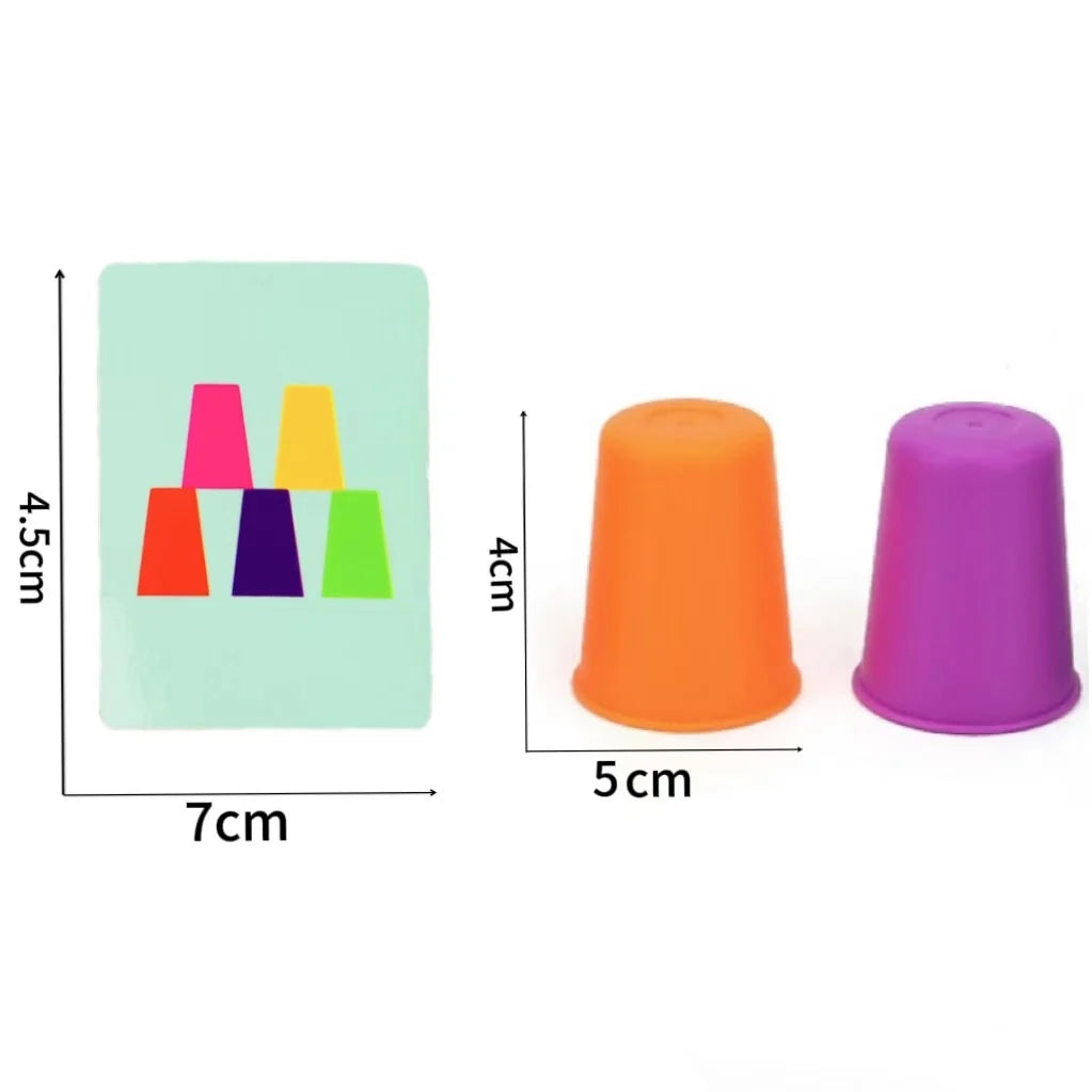 Mini Stacking Cup Game – Color Matching Cards for Kids