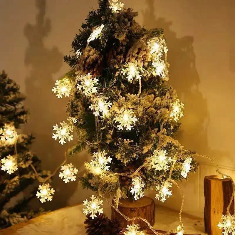 Christmas Snowflake String Lights 10/20/40 LED USB Battery Lights