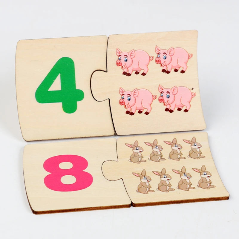 Wooden Matching Puzzle – Animal & Food Magnetic Learning Game