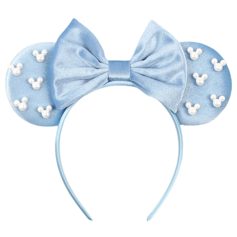 Mouse Ears Headband – Velvet Bow Hair Accessory