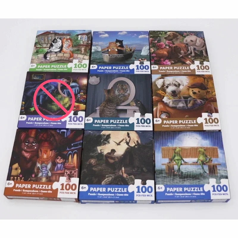Animal Jigsaw Puzzle 100 Piece Paper Puzzle for Adults