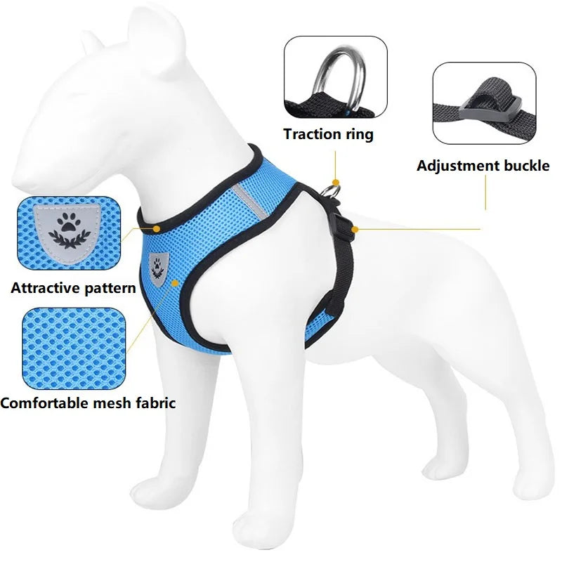 Cat Harness and Leash Set – Escape-Resistant Reflective Vest