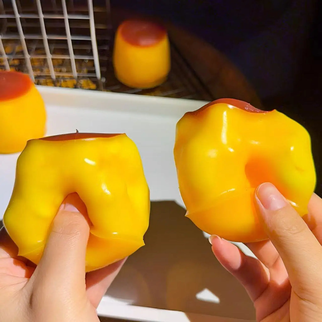 Caramel Pudding Squishy Toy Sequin Filler Crispy Fidget