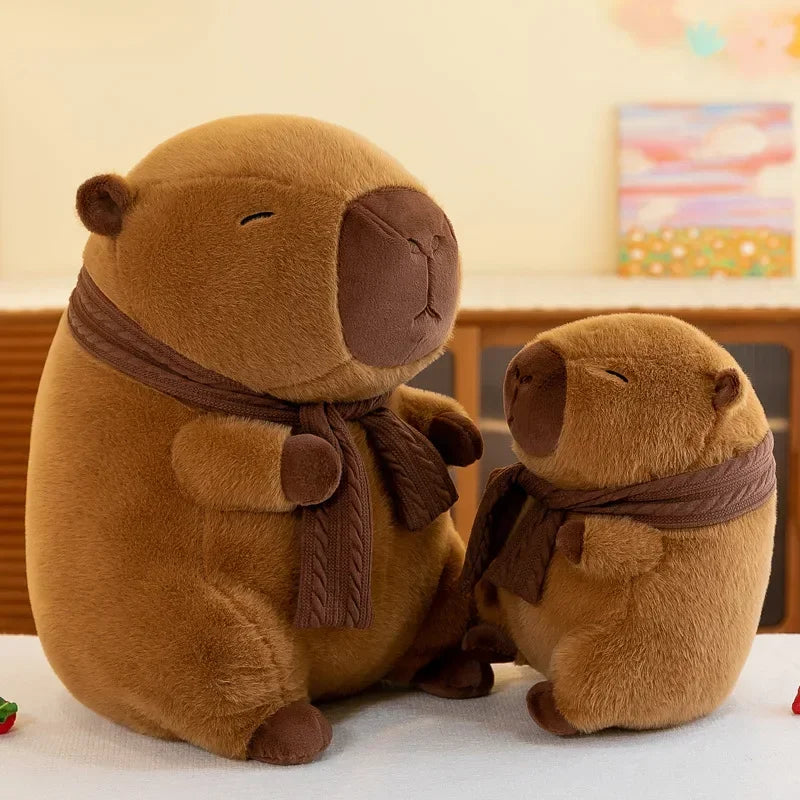Capybara Plush Toy with Scarf, Soft Stuffed Animal in 25cm & 35cm