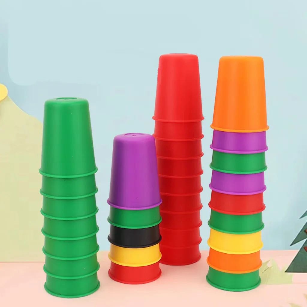 Mini Stacking Cup Game – Color Matching Cards for Kids