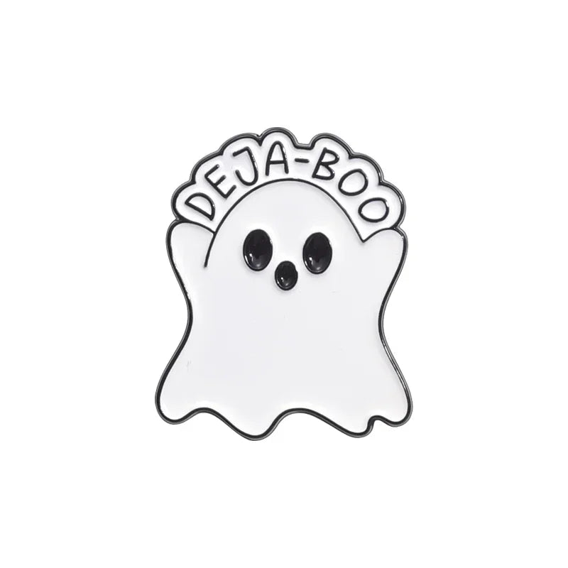 Halloween Punk Ghost Collected Enamel Pin Custom Spooky Boo With Black Cat Brooches Clothes Lapel Badge Jewelry Gift for Friends