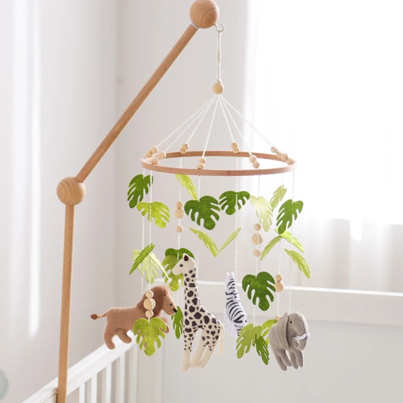 Baby Crib Mobile Toy – Felt Forest Animal Hanging Rattle