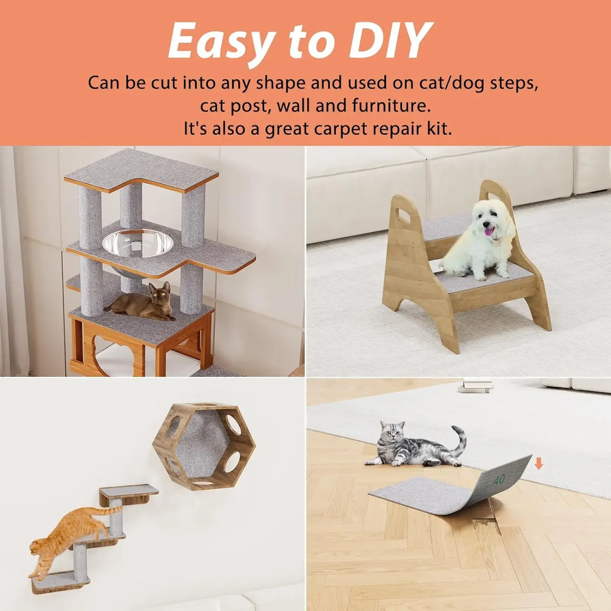 Self-Adhesive Cat Scratching Mat for Sofa and Furniture