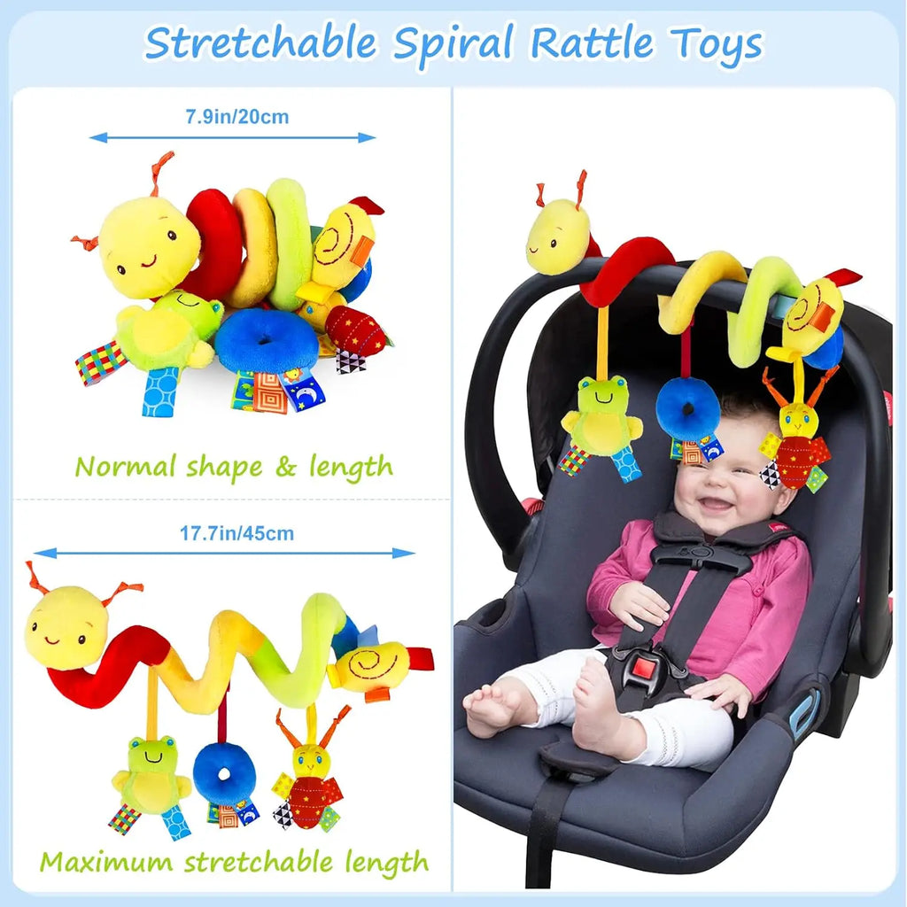 Baby Spiral Stroller Toy – Plush Hanging Activity Rattle