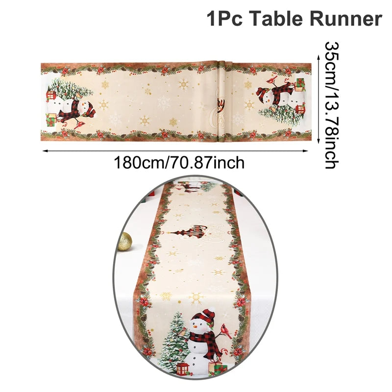 Santa Claus Christmas Table Runner – Holiday Table Decor