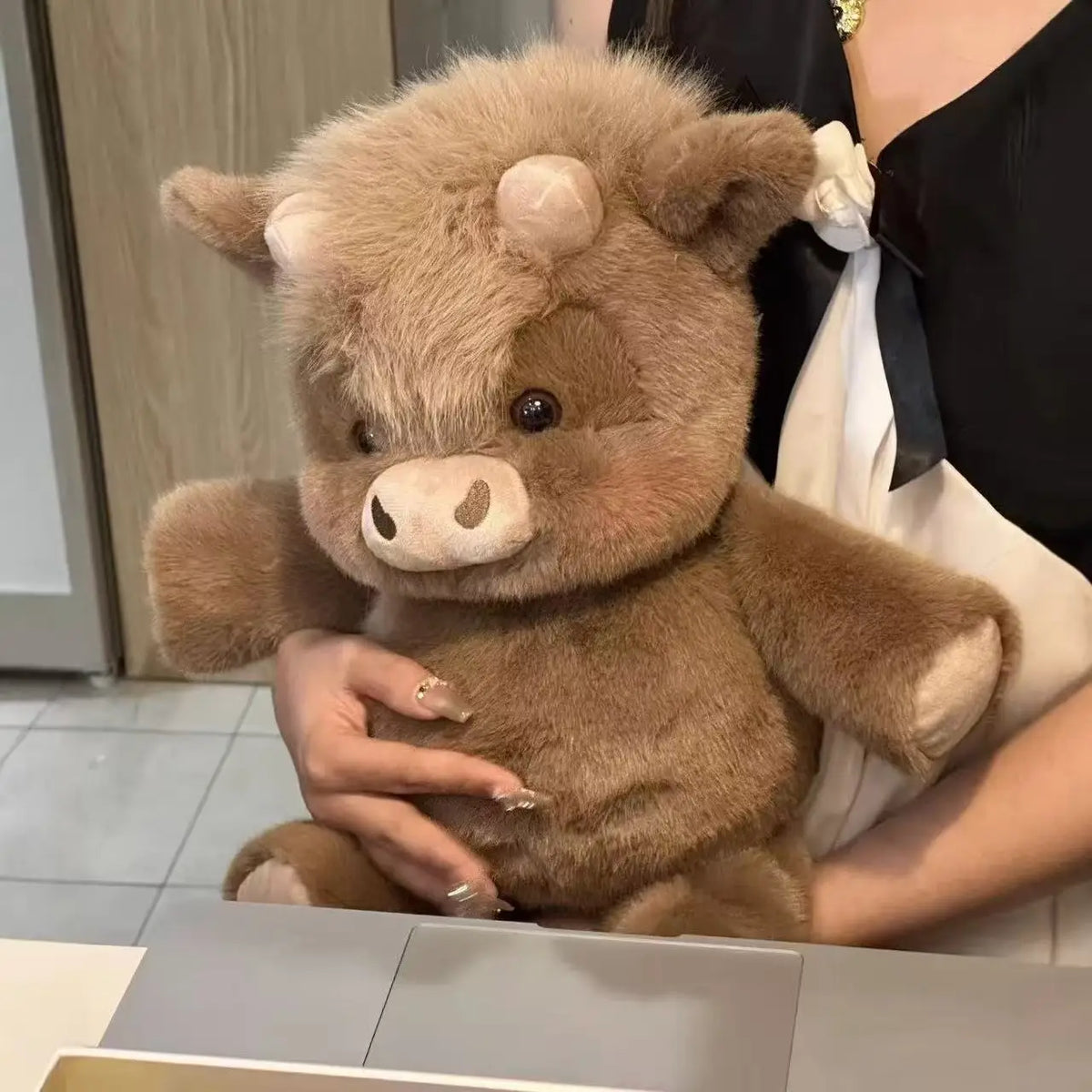 17.7-Inch Pig Plush Pillow, Soft Stuffed Animal for Cuddling