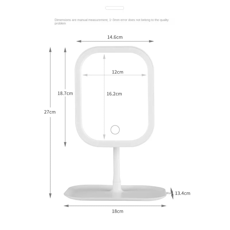 LED Vanity Mirror – Touch Control, 3 Light Colors