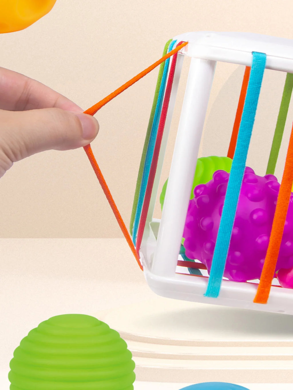 Rainbow Shape Sorter Toy – Montessori Sensory Cube