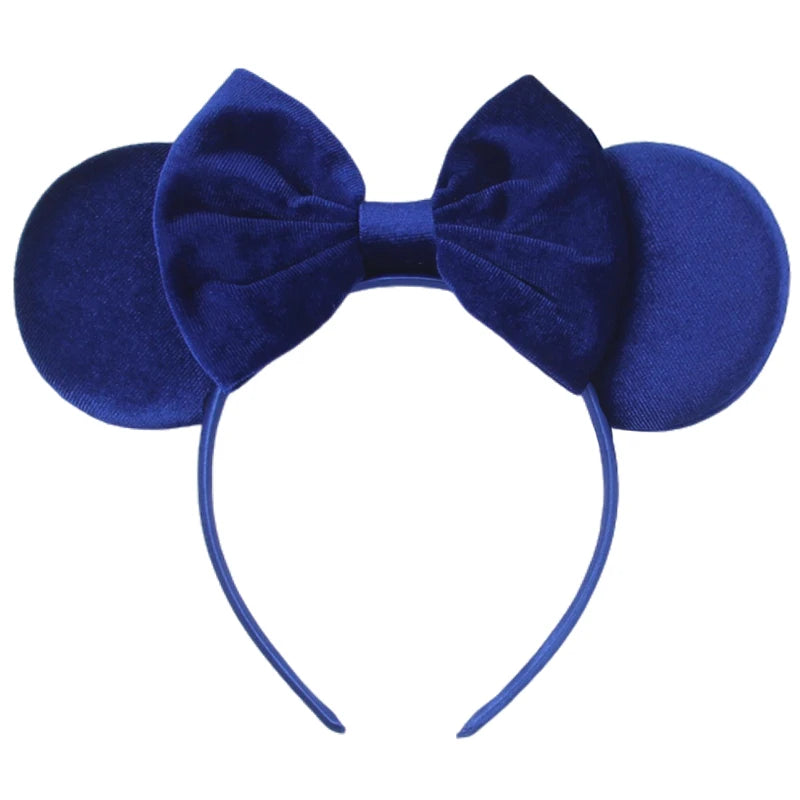 Mouse Ears Headband – Velvet Bow Hair Accessory