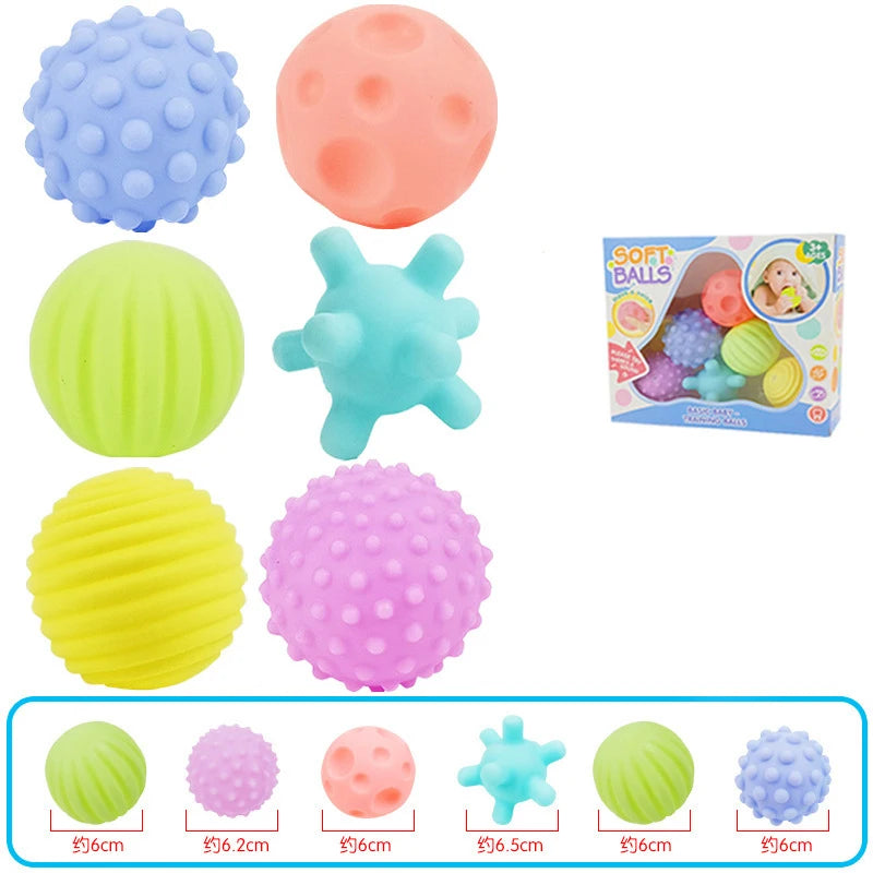 Textured Sensory Balls – 6-Piece Baby Touch Ball Set