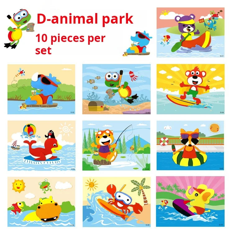 3D EVA Foam Stickers for Kids – 10-Piece DIY Craft Kit