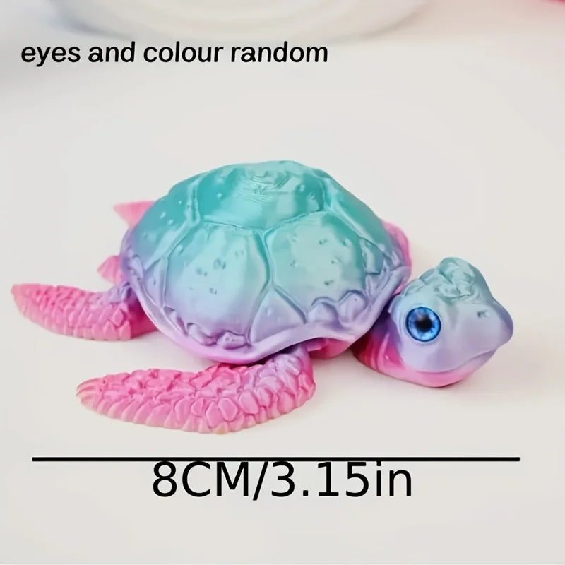 3D Printed Turtle Ornament Colorful Animal Home Decor