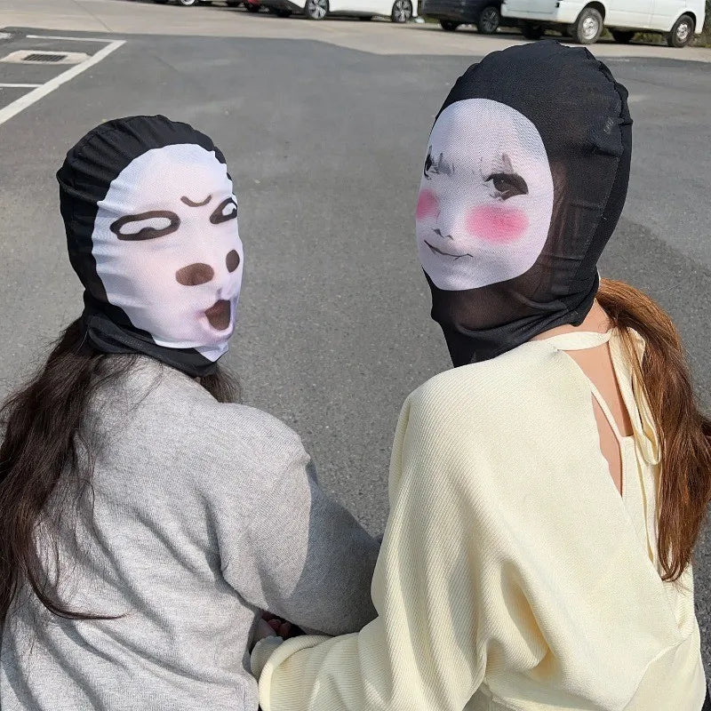 3D Printed Realistic Funny Face Mask Elastic Mesh Full Face Mask for Men Women Cosplay Role Play Headdress Halloween Masks