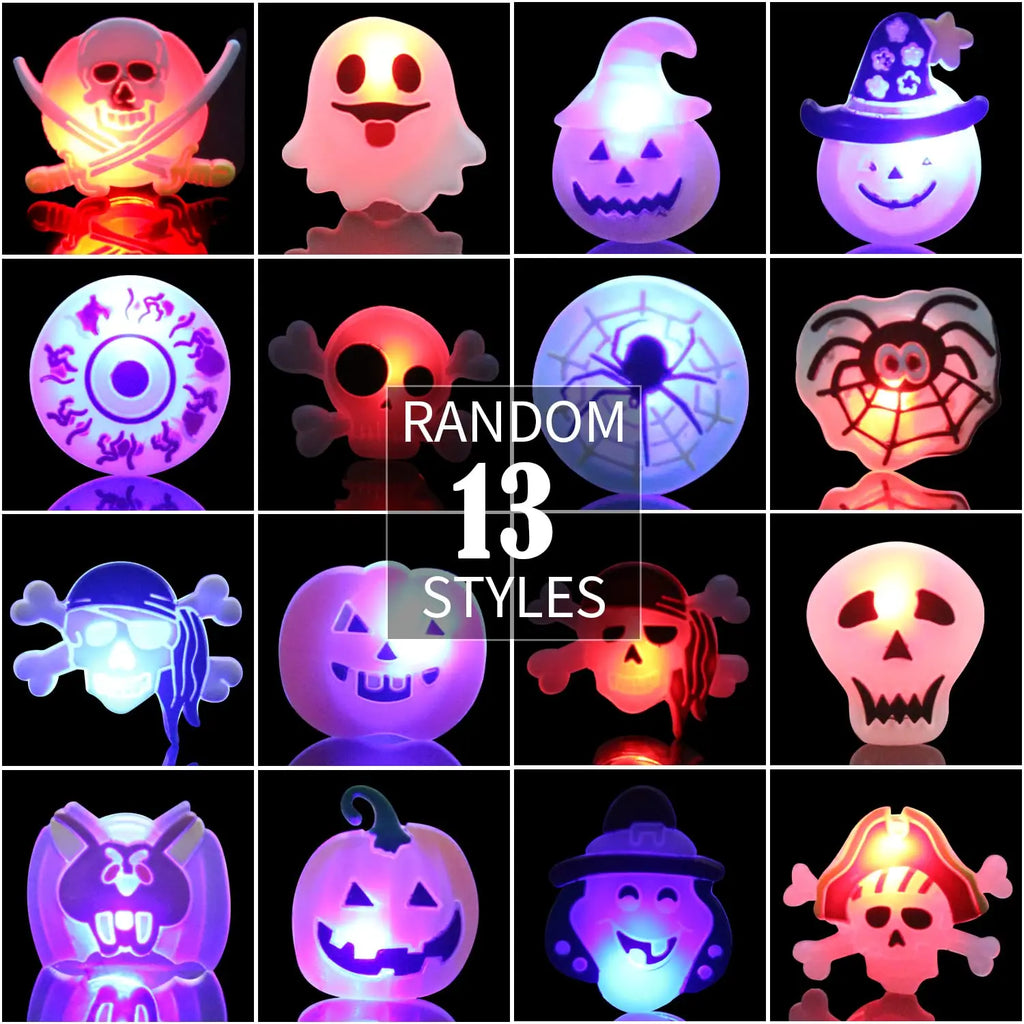 Halloween Light Up Rings – 50 Pcs LED Party Favors