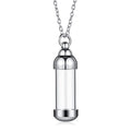 Cylinder Clear Acryli Necklace Stainless Steel Glass Heart Vial Perfume Bottle Cremation Urn Pendant Necklace For Women Keepsake