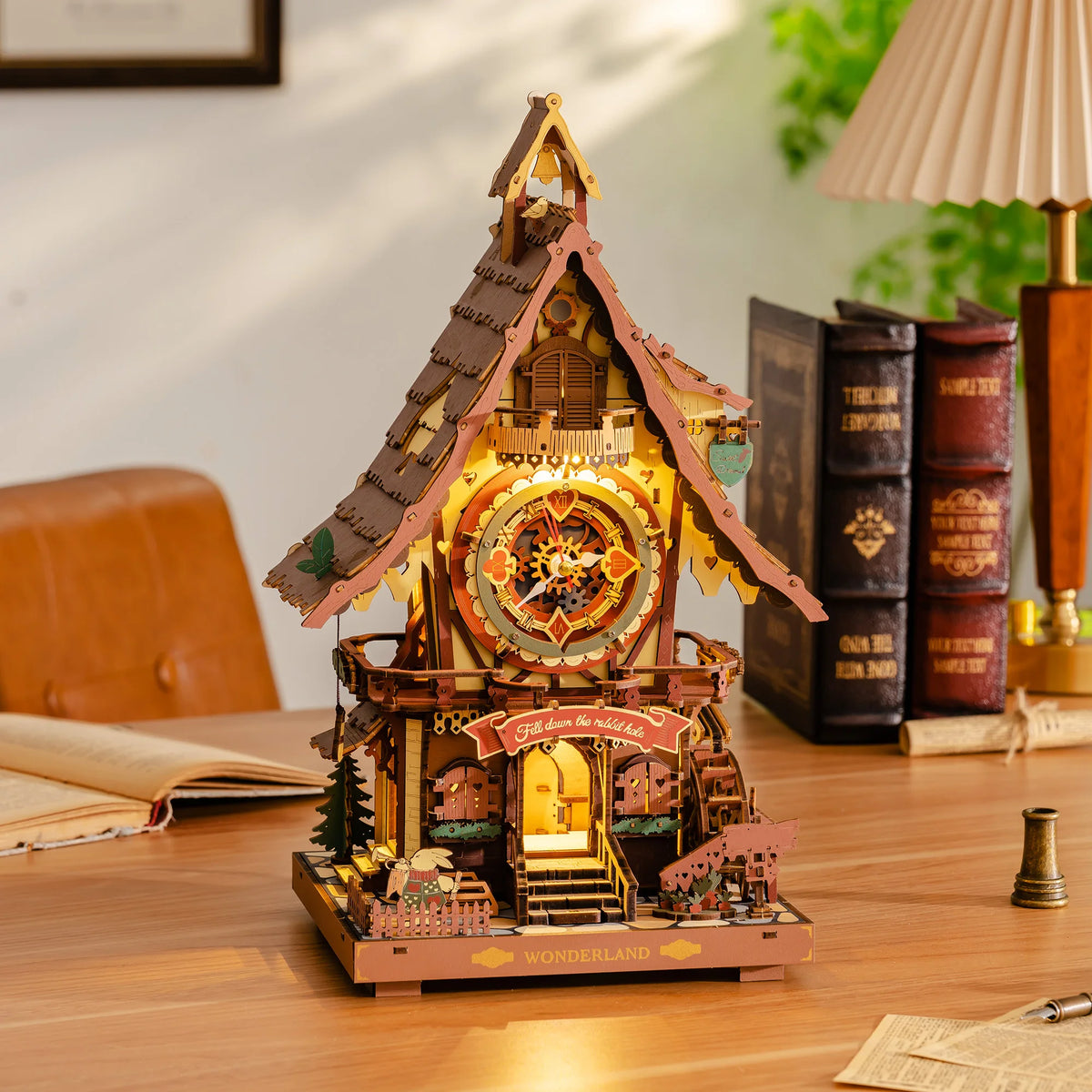 Wooden 3D Puzzle Mechanical Cuckoo Clock DIY Building Kit