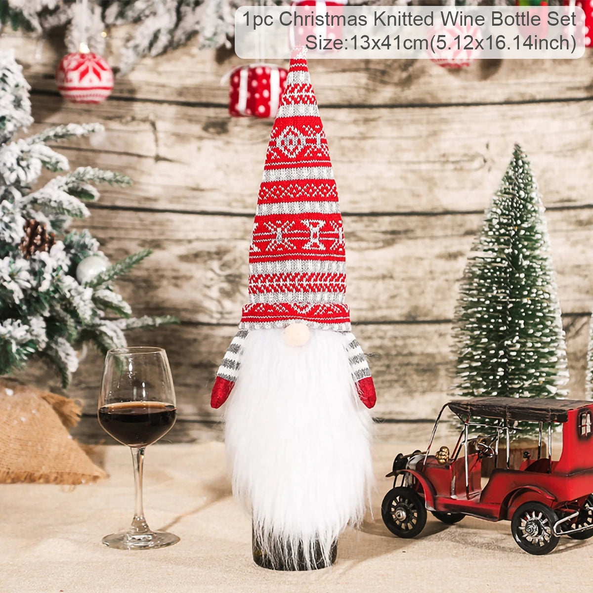 Christmas Wine Bottle Cover Festive Holiday Table Decor