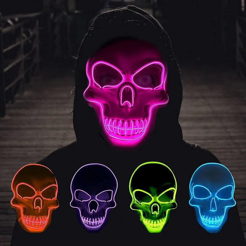 LED Skull Mask – Glowing Halloween Horror Costume