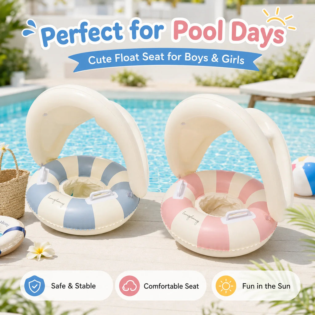 Baby Swim Float with Canopy – Inflatable Pool Seat
