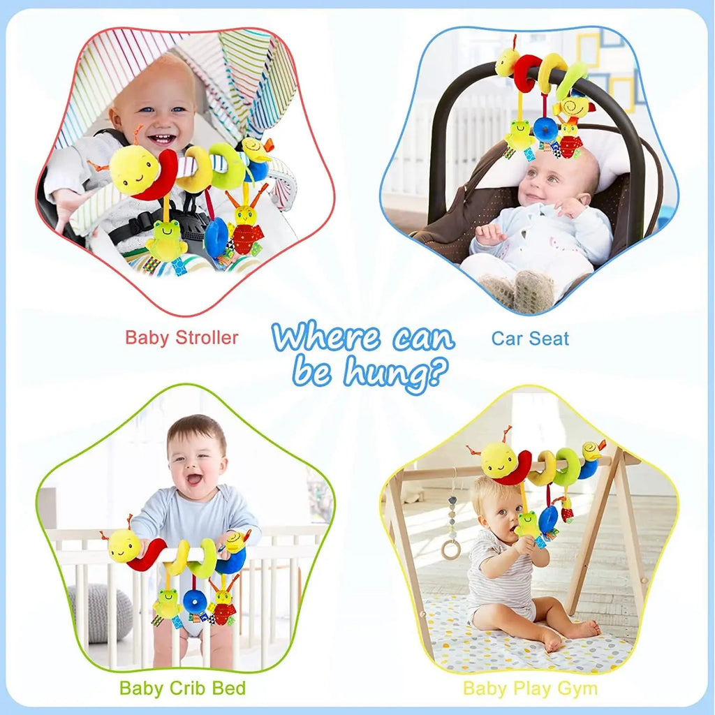 Baby Spiral Stroller Toy – Plush Hanging Activity Rattle